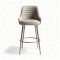 Fabric upholstered bar stool with brushed metal legs 50 x 50 x 110cm