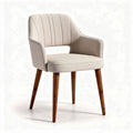 Fabric upholstered dining chair with wooden legs 50 x 55 x 80cm neutral color