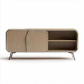 Wooden side cabinet with modern design and metal accents 120 x 40 x 60cm