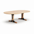 Oval dining table with wooden top and metal legs 200 x 100 x 75cm