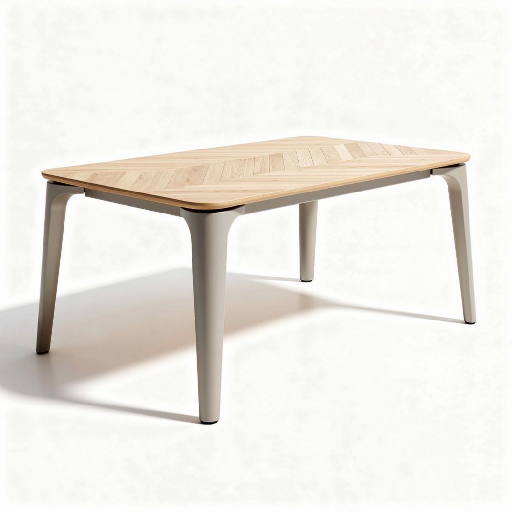 Wooden dining table with modern design and neutral color 120 x 70 x 75cm