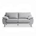 Two-seater gray fabric sofa with removable cushions and metal legs 200 x 100 x 85cm