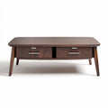 Wooden coffee table with lower shelf 100 x 60 x 40cm natural finish