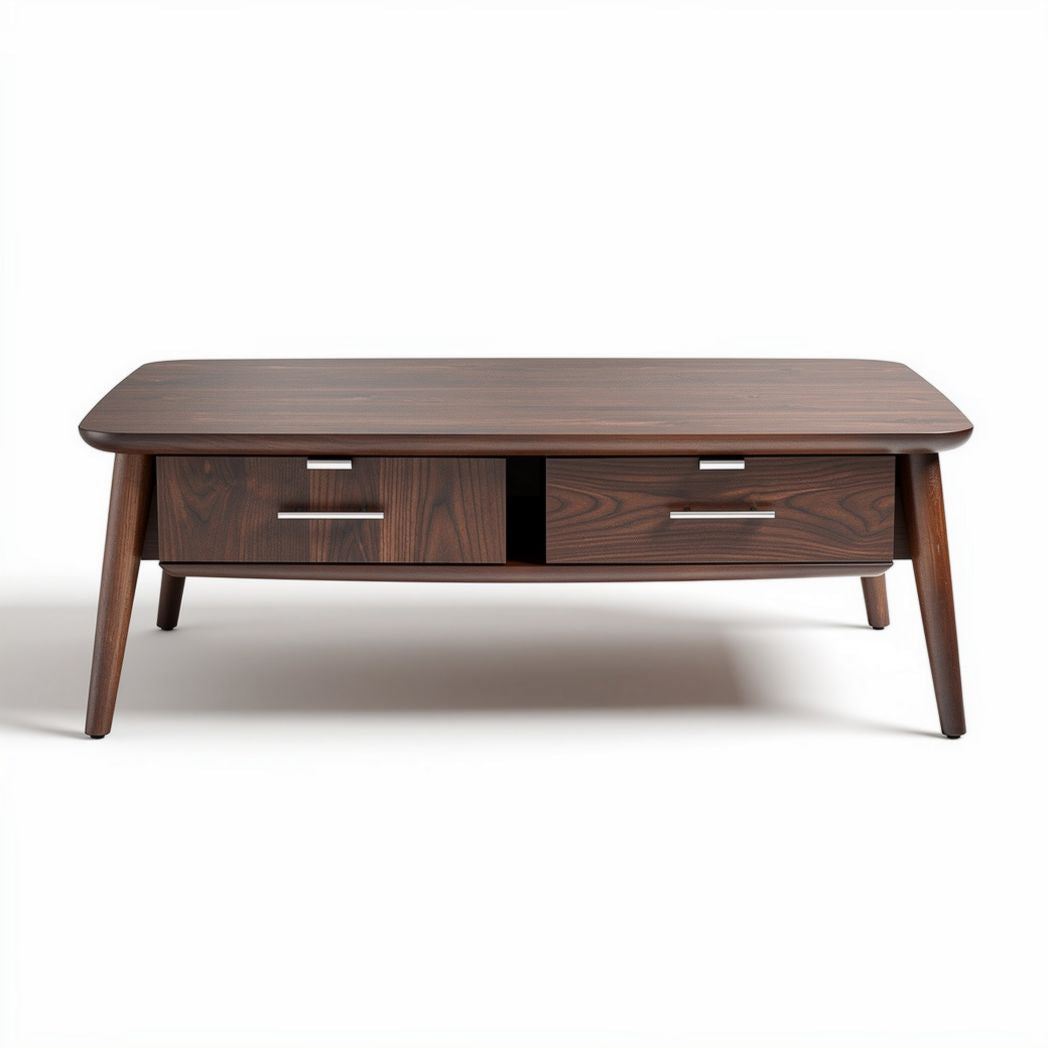 Wooden coffee table with lower shelf 100 x 60 x 40cm natural finish