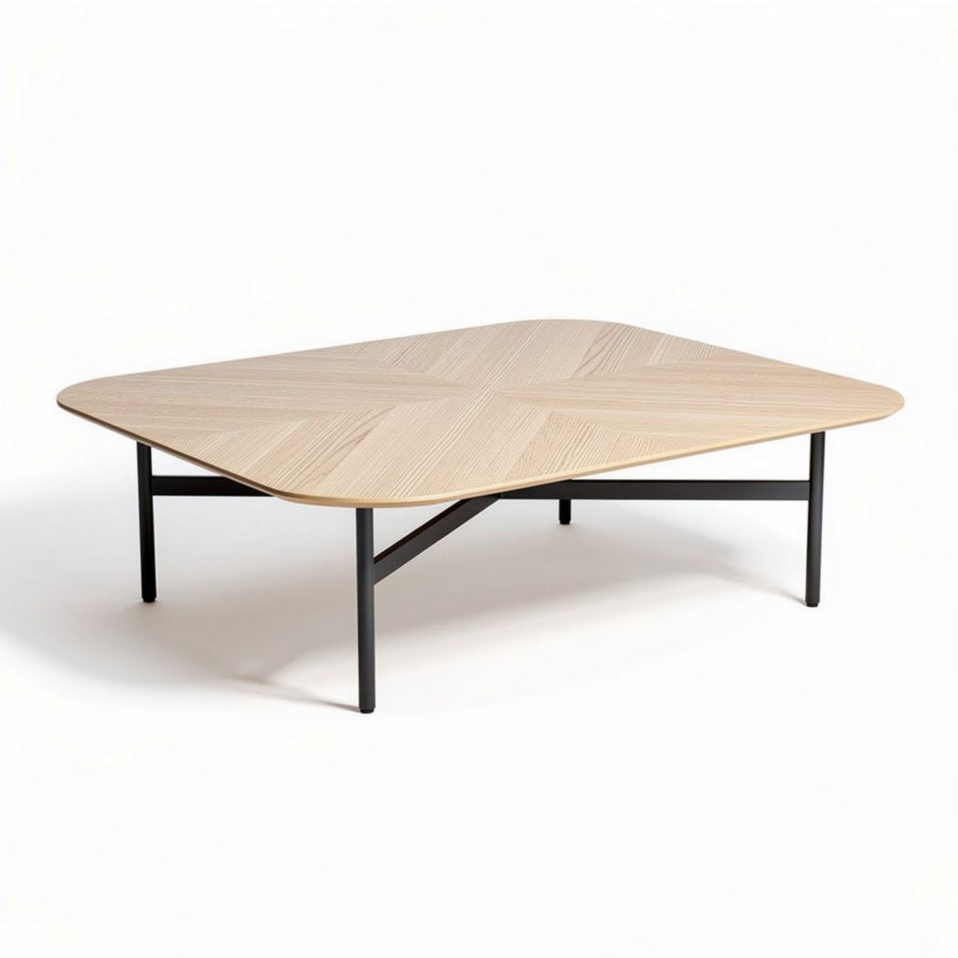 Wooden coffee table with metal legs 120 x 80 x 30cm for living room use
