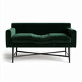 Green velvet loveseat with metal frame dimensions 150 x 75 x 75cm